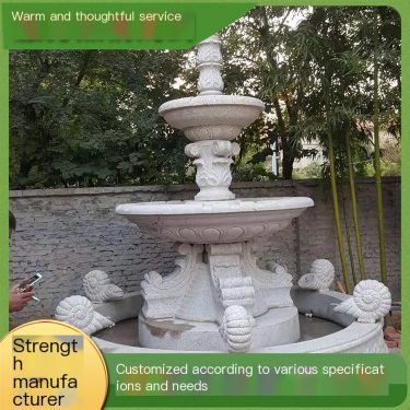 Landscape Sculpture Square Marble Decoration Retro Rockery Stone Ornament Carving