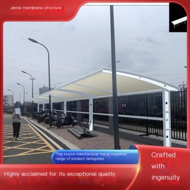 Installation plan and design package for outdoor large electric canopy with membrane structure 7-shaped carport