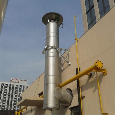 Double layer insulated chimney, industrial boiler exhaust pipe, stainless steel flue reinforcement, anti-corrosion design and in