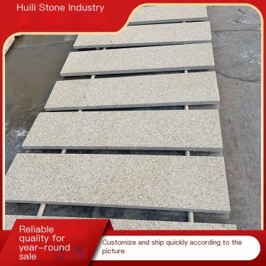 Yellow rust stone manufacturer, granite stone, pineapple surface paving stone, roadside stone slab