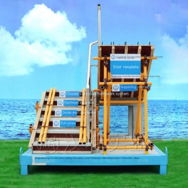 Professional production of finished standard specifications for standardized construction site staircase sample display area