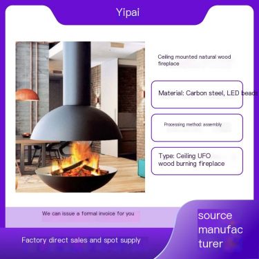 Manufacturer of ceiling mounted UFO wood burning fireplace decoration, wholesale source factory of UFO wood burning fireplace