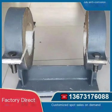 Guided pipe support double pipe clamp type for sturdy and durable use in petrochemical bases