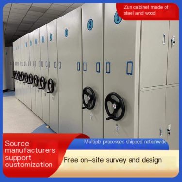 Zun cabinet has independent stop device and manual dense rack locking device after group closure