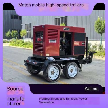 Cummins Power 500A Diesel Generator Welding Machine Matched with Mobile High Speed Trailer Double Protection Welding and Gas Pla