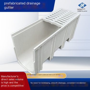 Green belt resin finished drainage ditch U-shaped groove easy to maintain, easy to construct, long service life supports customi