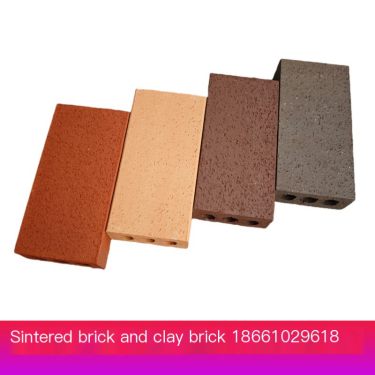 Vacuum sintered brick, clay square brick, with perforated surface and three holes for permeability