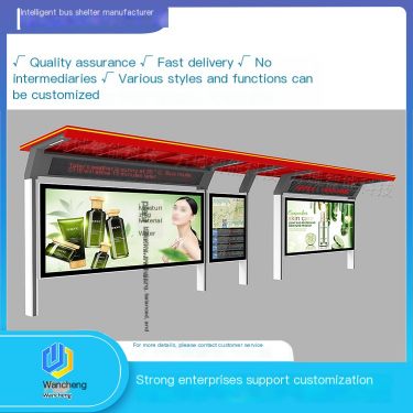 Manufacturer of new customizable bus stop signs for outdoor stainless steel illuminated bus shelters