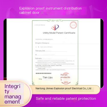 Utility model patent for positive pressure explosion-proof instrument distribution cabinet door, safe and reliable