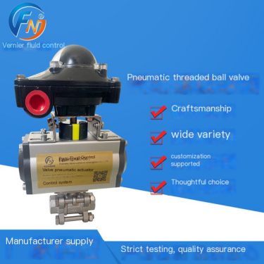 Funi Fluid A Pneumatic Threaded Ball Valve Threaded Valve Two way Three way Threaded Valve with Fast Delivery and Good Quality
