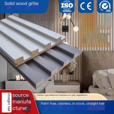 Internet celebrity Milk Oil Wind 2026 new solid wood grille board Great Wall board restaurant TV background wall protective boar