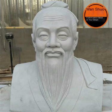 Ancient Celebrity Statues Hua Tuo, Zhang Zhongjing, Laozi, Confucius, Han Feizi, Historical Figures Stone Carving Statues Wan Sh