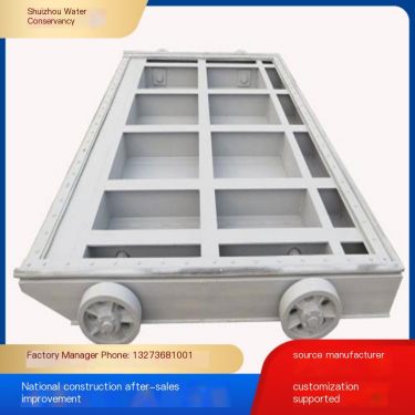 Downhole roller flat sliding steel gate with low impact force for river treatment