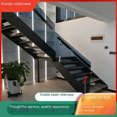 Kuoqin Double Beam Project Stair Design, Customization and Installation Manufacturer, Processing and Customization