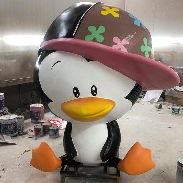 Wanshuo Simulation Animal Sculpture Fiberglass Penguin Model Aquarium Decoration Large Floor Decoration