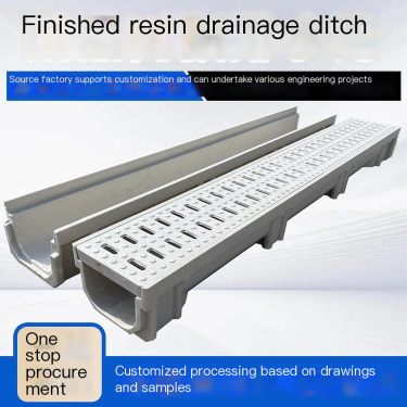 Composite resin finished drainage ditch U-shaped guide groove can be matched with gap stainless steel cover plate