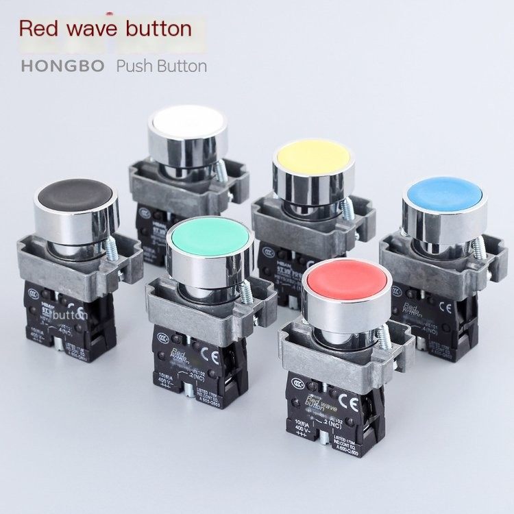 Red Wave Y5 button switch self resetting flat button 22mm normally open and normally closed XB2be101 start stop control self-loc