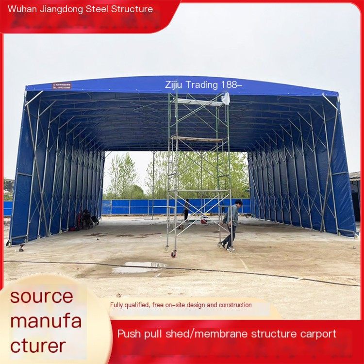 Customized large sliding shed of 3 meters and 5 meters suitable for outdoor warehouse storage manufacturers to design, customize