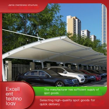 7-character single-sided membrane structure car sunshade and rain shelter, JMET design and installation can be customized accord