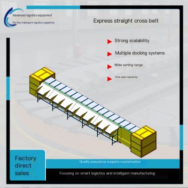 Intelligent Linear Cross Belt Express Package Conveyor Line Express Sorting Equipment Docking with Various Management Informatio