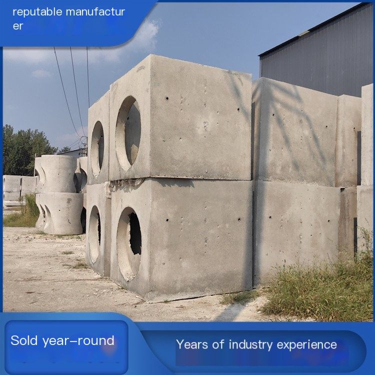 Circular prefabricated cement inspection well and drainage tee well for community sewage pipeline well