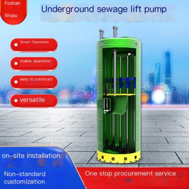 Wopu Fiberglass Integrated Pump Station Professional Sewage Treatment Equipment Intelligent Management Manufacturer Customized S