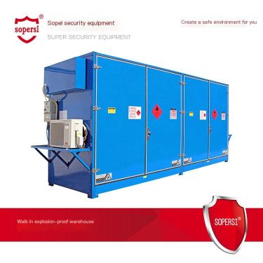 Sopel Walk in Explosion proof Safety Cabinet, Hazardous Chemicals Temporary Storage Cabinet, Large Fire and Explosion proof Cabi