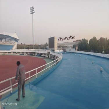 Construction process of colored anti-skid slurry seal layer Water based polymer PMMA pavement spraying consulting Boli manufactu