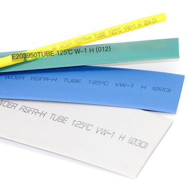 WOER brand halogen-free flame retardant color heat shrink tubing with a diameter of 22, customized for strong flame retardancy