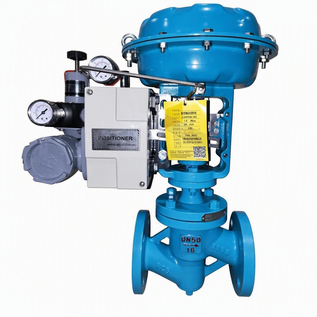 Quanxing ZJHPF46-16C PTFE Lined Pneumatic Flanged Corrosion Resistant Control Valve DN50