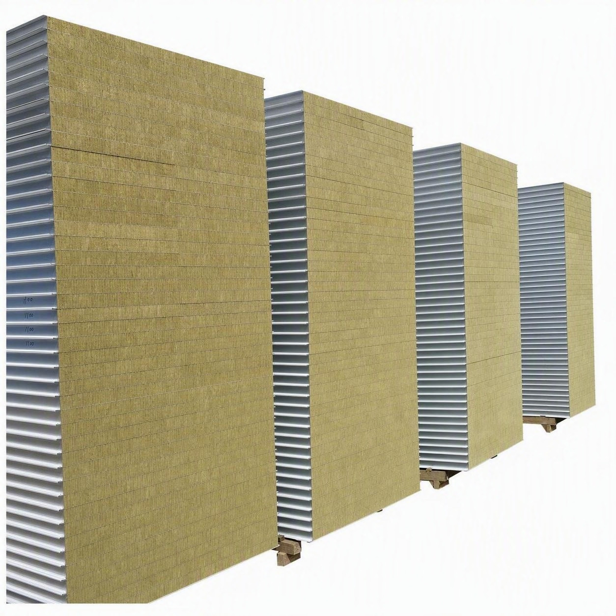 Machine-Made Rock Wool Cleanroom Panel Color Steel Sandwich Composite Panel Workshop Partition Insulation Fireproof Custom Sizes
