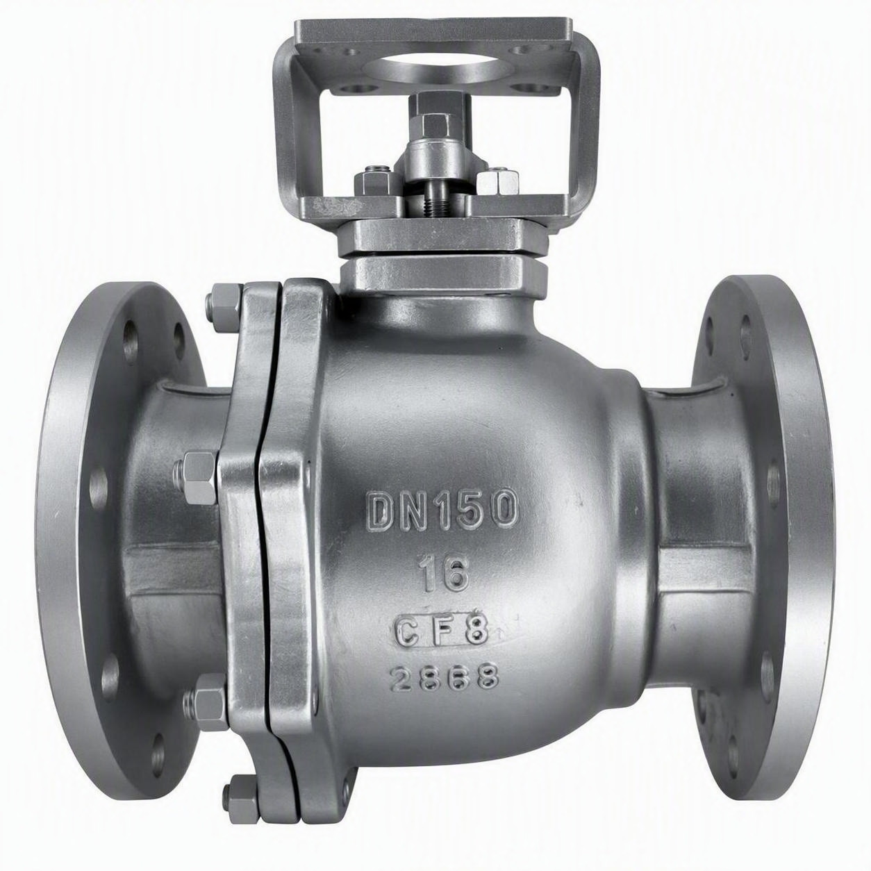 V Ball Valve QV041F46-16 CF8 DN150 Stainless Steel High Platform Flanged Wear and Corrosion Resistant