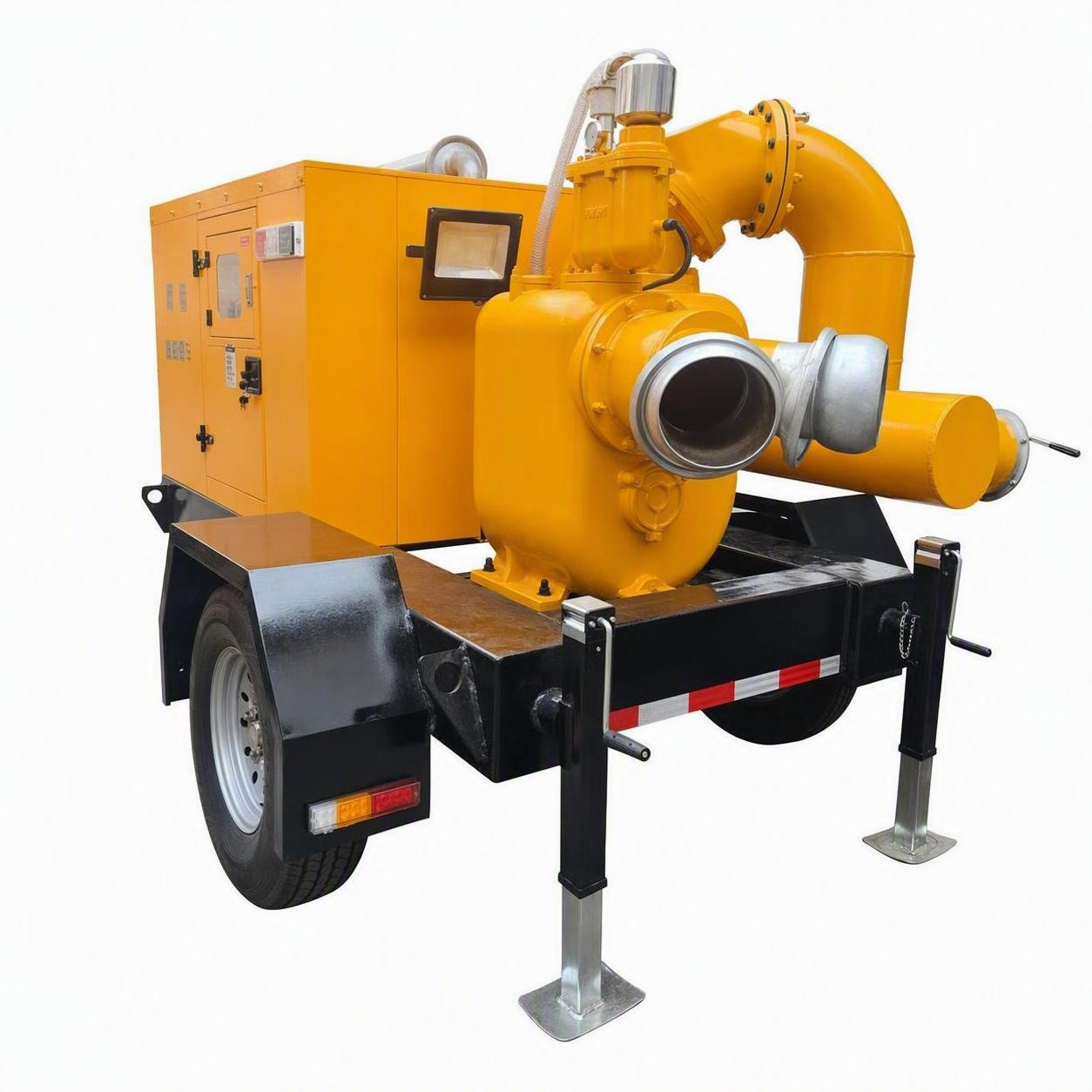 Diesel Self Priming Sewage Pump Trolley 150mm Suction Open Impeller Non Clog Model TDZW280-20M
